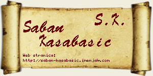 Šaban Kasabašić vizit kartica